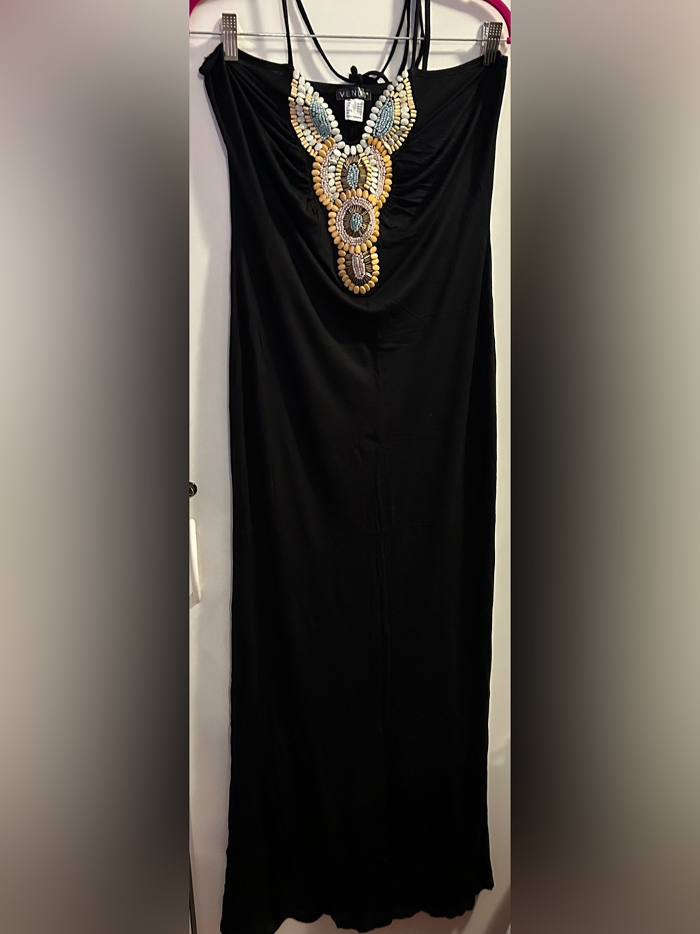 Like new Beaded halter maxi dress